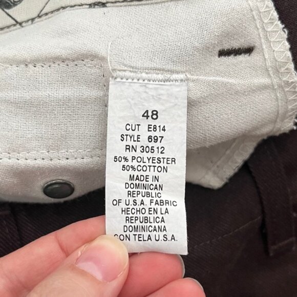 Ben Davis 48x31 Gorilla Cut Pants Dark Brown Chinos Workwear Worn cut E814 - Picture 9 of 10